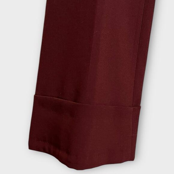 SEVENTY Sergio Tegon Maroon Red Cuffed Trousers Dress Pants IT 42/US 8 Fall - Picture 3 of 8